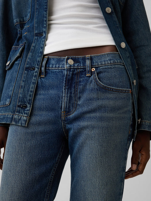 Mid Rise Relaxed Straight Jeans
