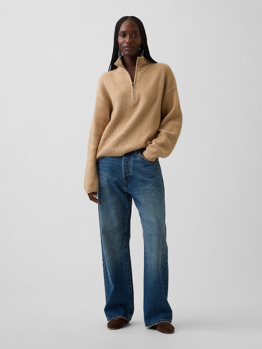 CashSoft Oversized Half-Zip Sweater