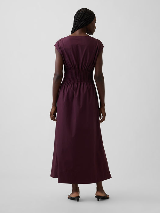 Poplin Pintuck Maxi Dress