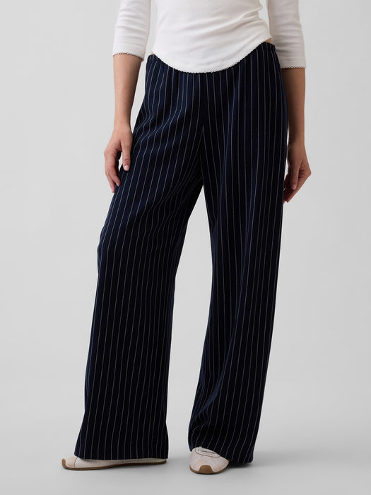 Brushed Twill Easy Wide-Leg Pants