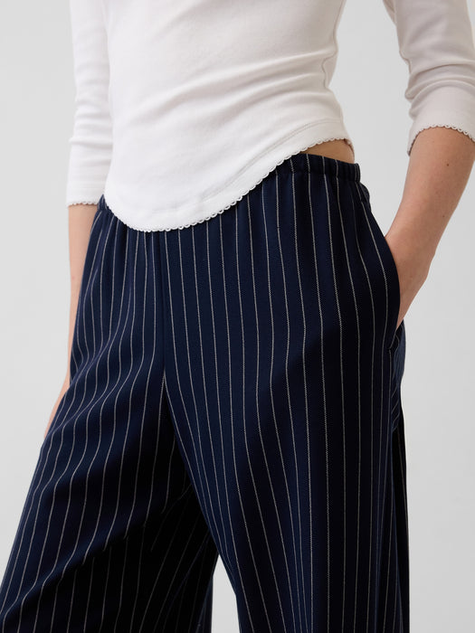 Brushed Twill Easy Wide-Leg Pants