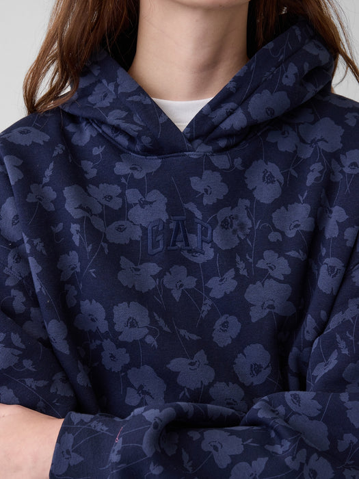 VintageSoft Crop Logo Hoodie