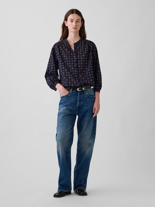 Relaxed Button-Front Shirt