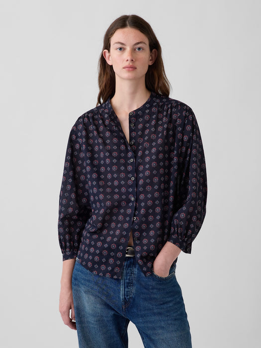 Relaxed Button-Front Shirt