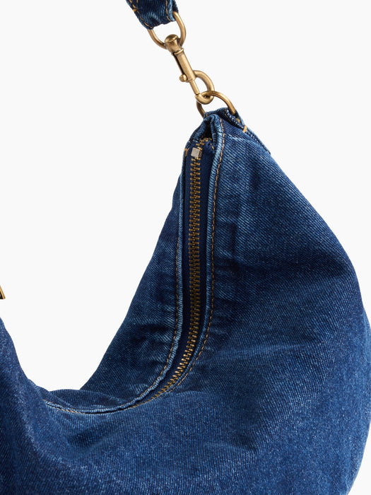 Denim Crescent Bag