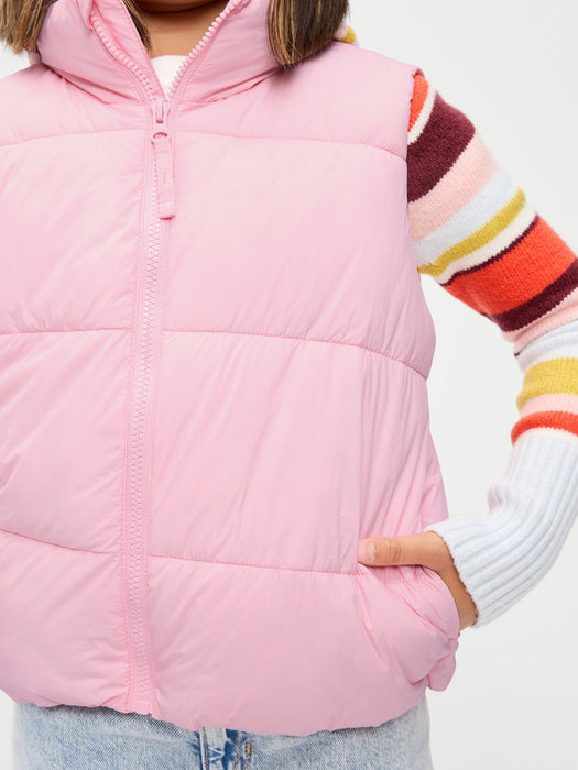 Water-Resistant Quilted Puffer Vest for Girls