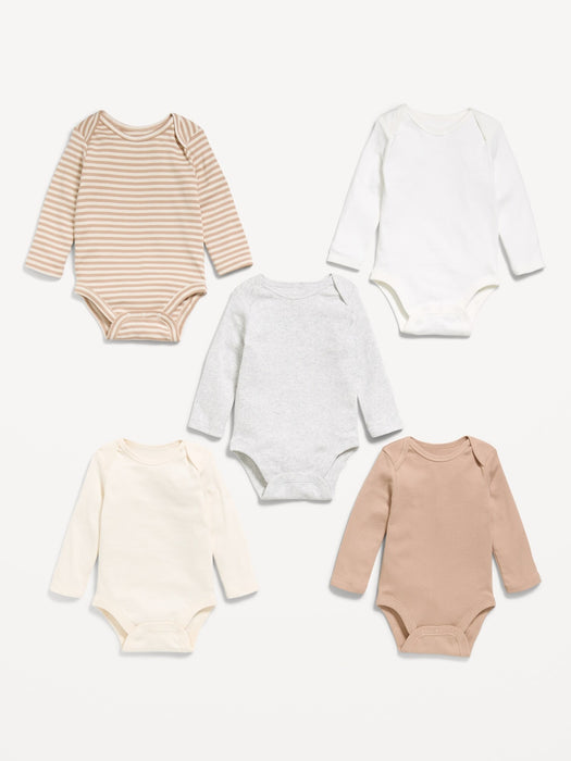 Long-Sleeve Bodysuit 5-Pack for Baby