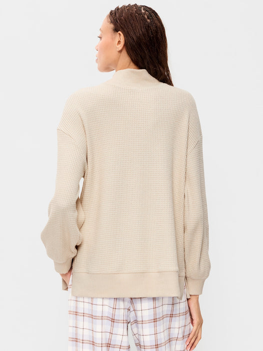 Oversized Mock-Neck Long-Sleeve Top