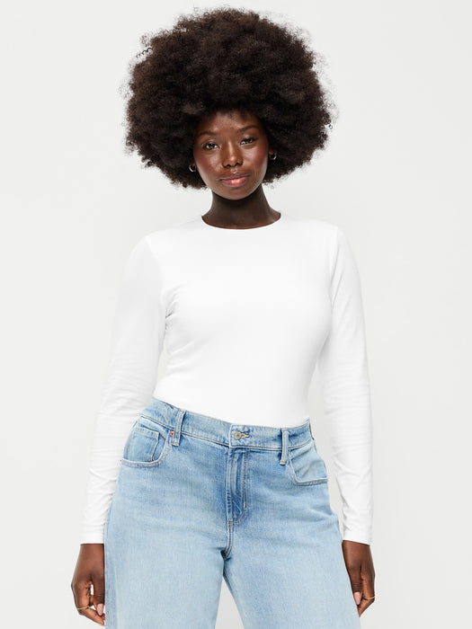 Hug Double-Layer Crew-Neck Long-Sleeve Top
