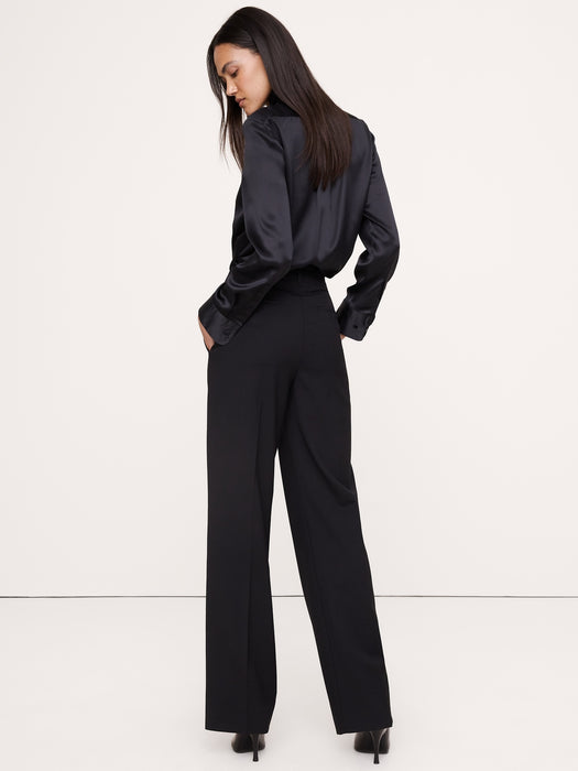 Ultra High-Rise Modern Straight Italian Lightweight Wool Pant