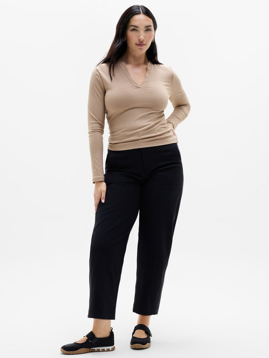 Signature Rib V-Neck Top