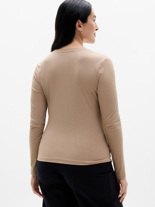Signature Rib V-Neck Top