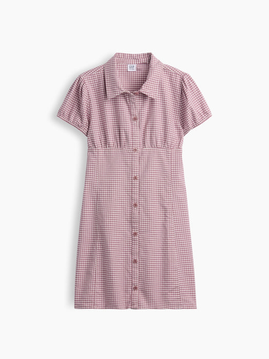 Kids Gingham Shirtdress