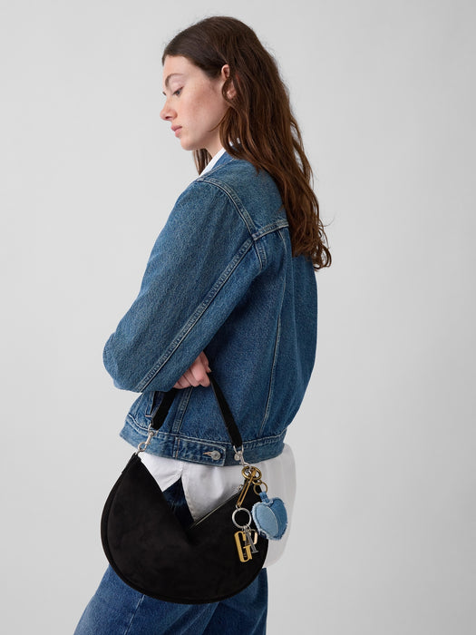 Vegan Suede Crescent Bag