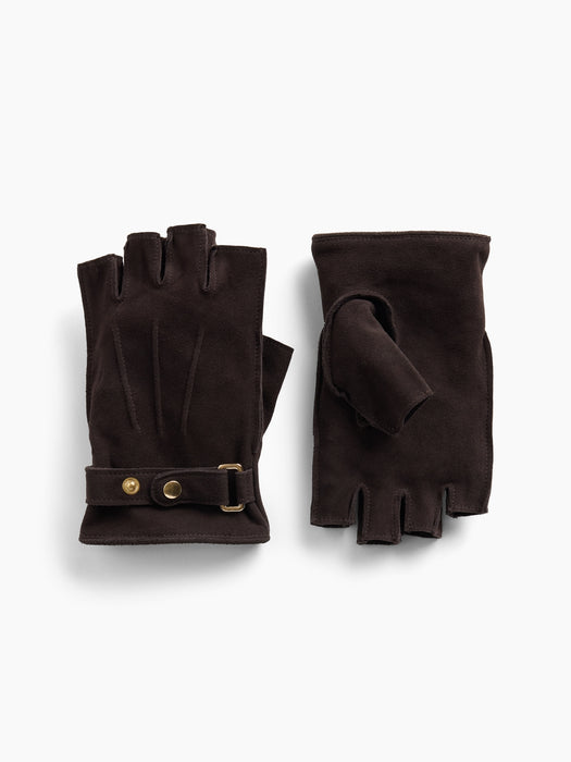 Suede Fingerless Gloves