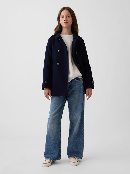 Kids Wool-Blend Peacoat