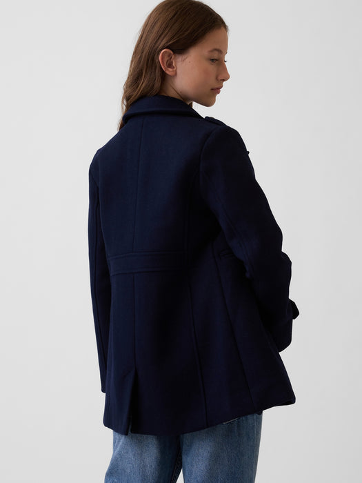 Kids Wool-Blend Peacoat