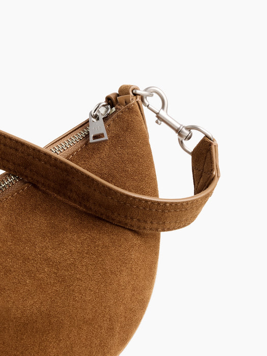 Small Vegan Suede Crescent Crossbody