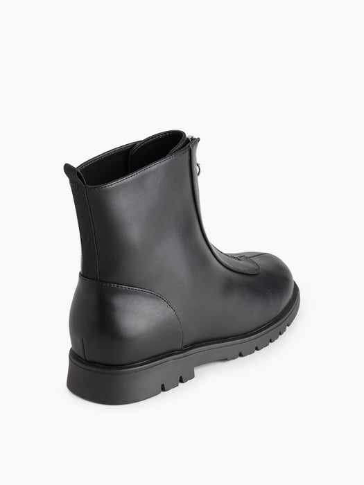 Kids Vegan Leather Zip-Front Boots