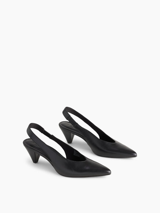 Vegan Leather Slingback Mules