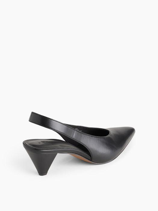 Vegan Leather Slingback Mules