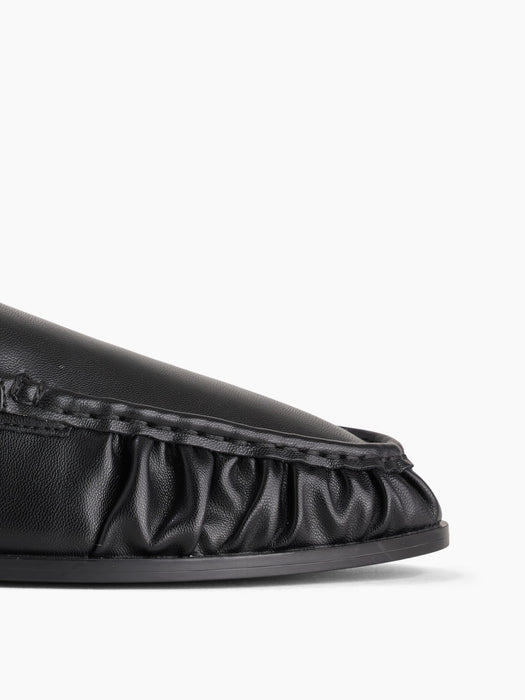 Vegan Leather Ruched Loafers