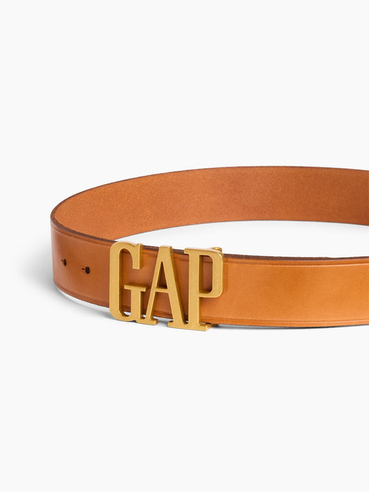 100% Leather Logo Belt