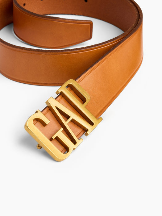 100% Leather Logo Belt