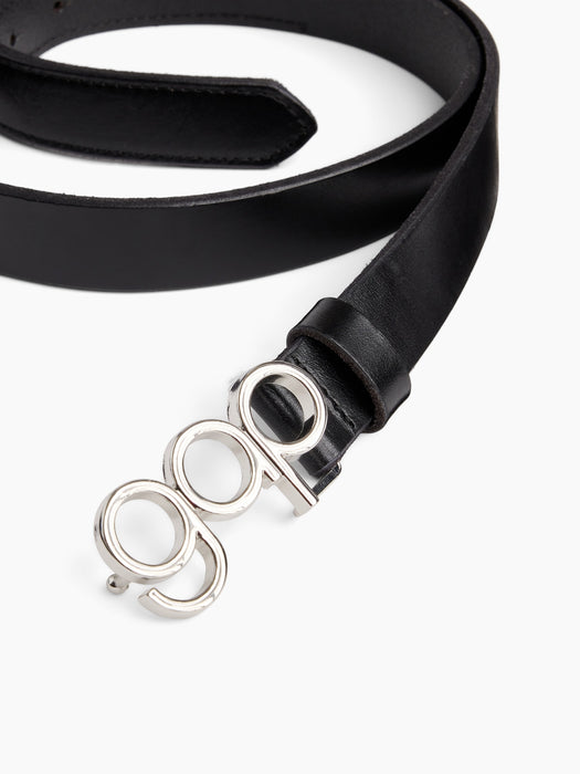 100% Leather Bubble Logo Belt