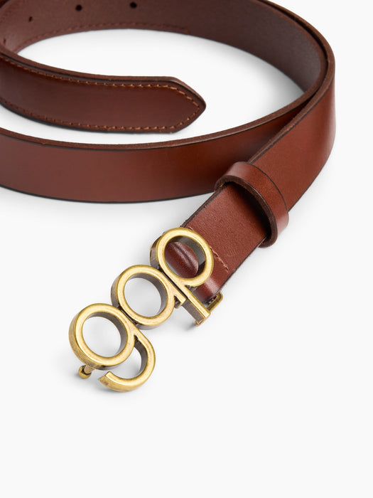 100% Leather Bubble Logo Belt