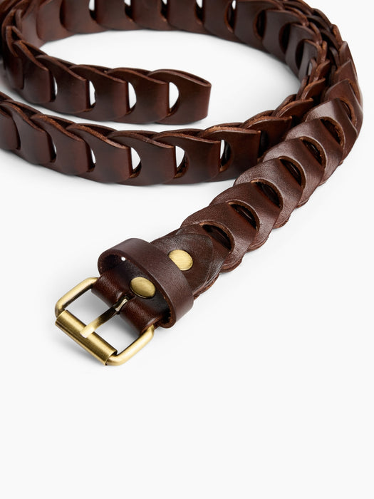 100% Leather Braided Belt