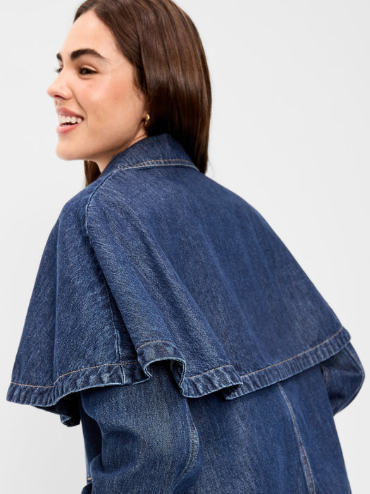 Denim Cape Jacket