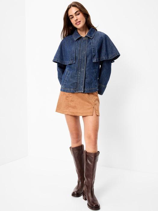 Denim Cape Jacket