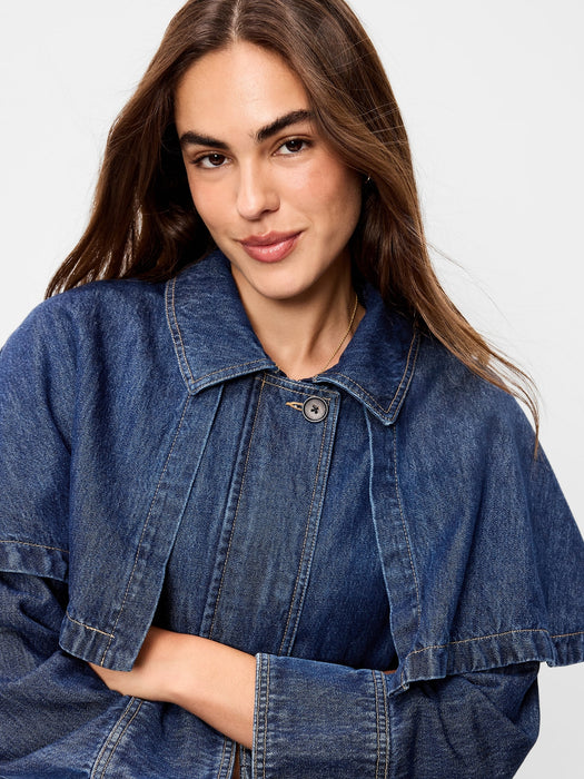 Denim Cape Jacket