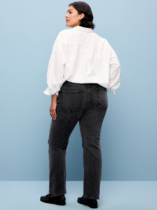 Mid-Rise Straight Leg Jeans