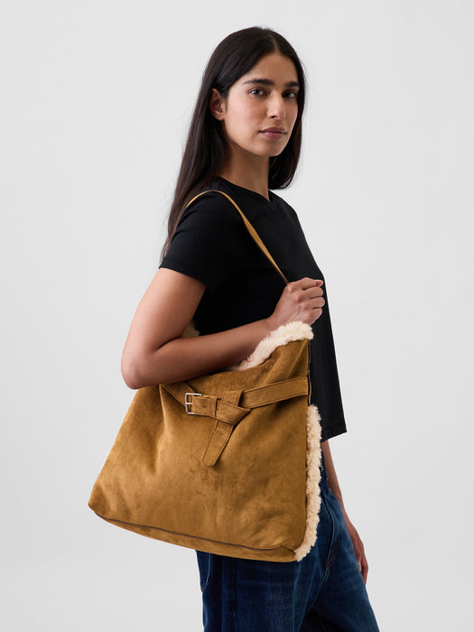 Vegan Suede Shoulder Bag