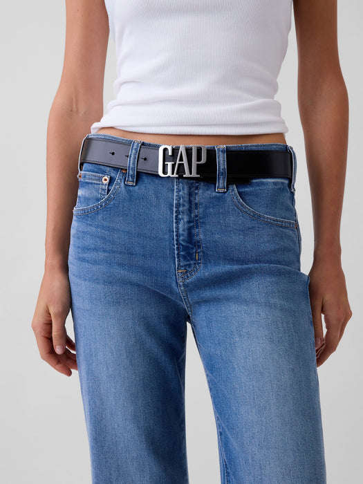 100% Leather Logo Belt