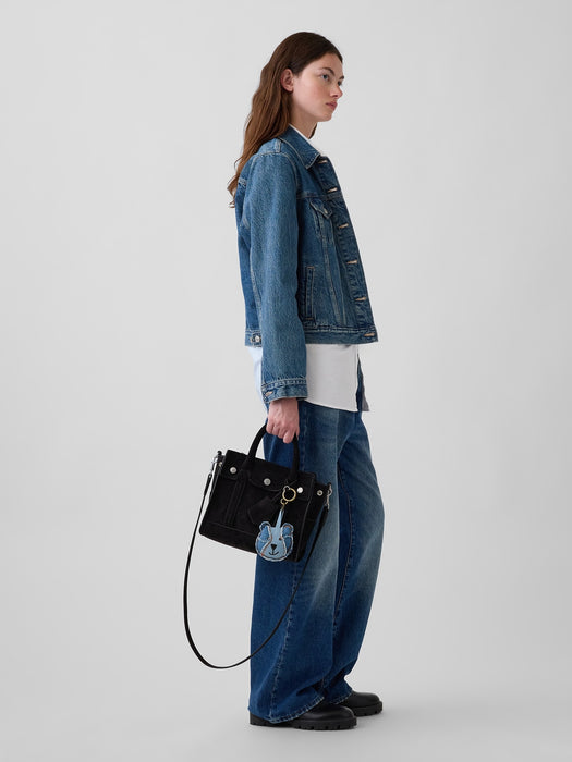 Small Vegan Suede Five Pocket Tote