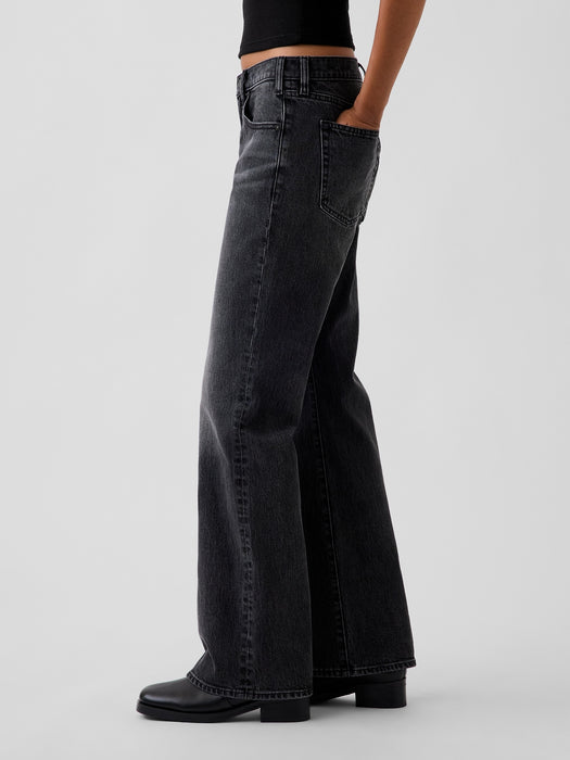Mid Rise Relaxed Flare Jeans