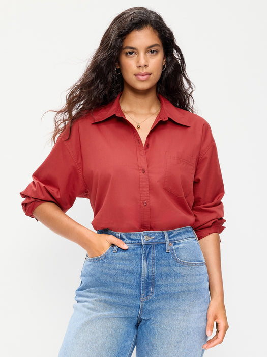 Oversized Button-Down Boyfriend Shirt