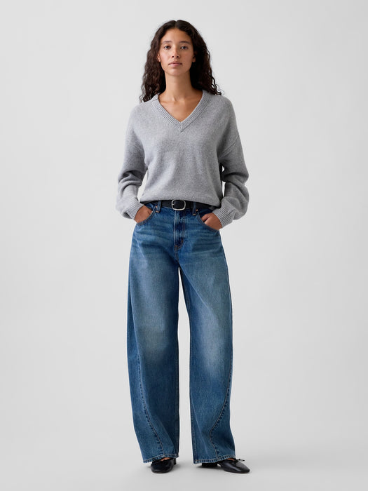 CashSoft Oversized V-Neck Sweater