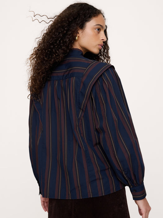 Cotton Layered-Collar Shirt