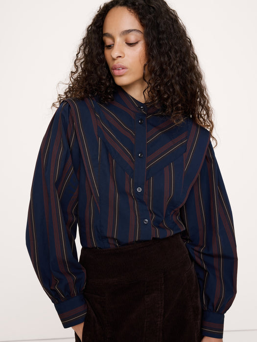 Cotton Layered-Collar Shirt