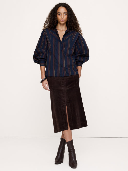 Cotton Layered-Collar Shirt