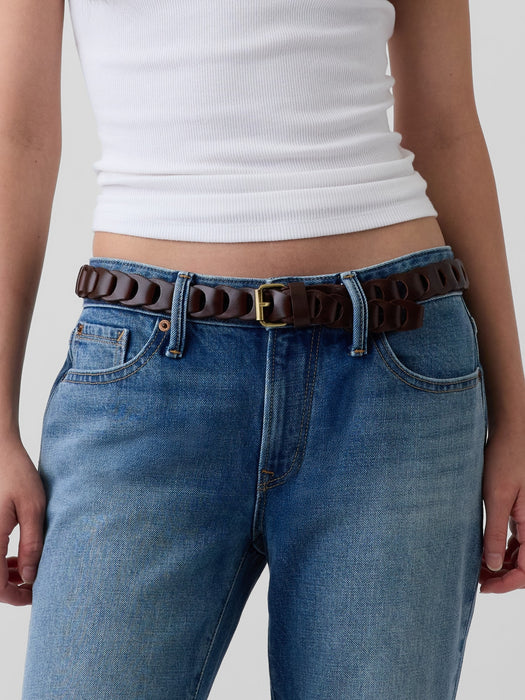 100% Leather Braided Belt