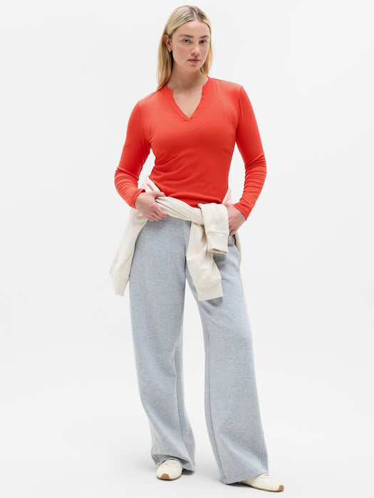 Signature Rib V-Neck Top