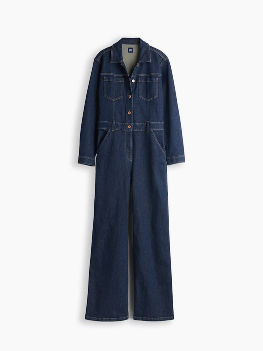 Denim Stride Wide-Leg Jumpsuit