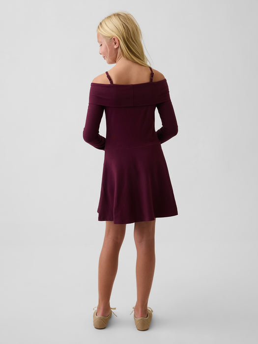 Kids Jersey Off-Shoulder Dress