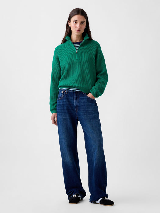 CashSoft Oversized Half-Zip Sweater