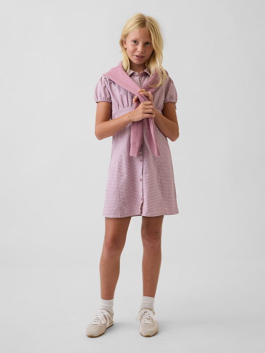 Kids Gingham Shirtdress